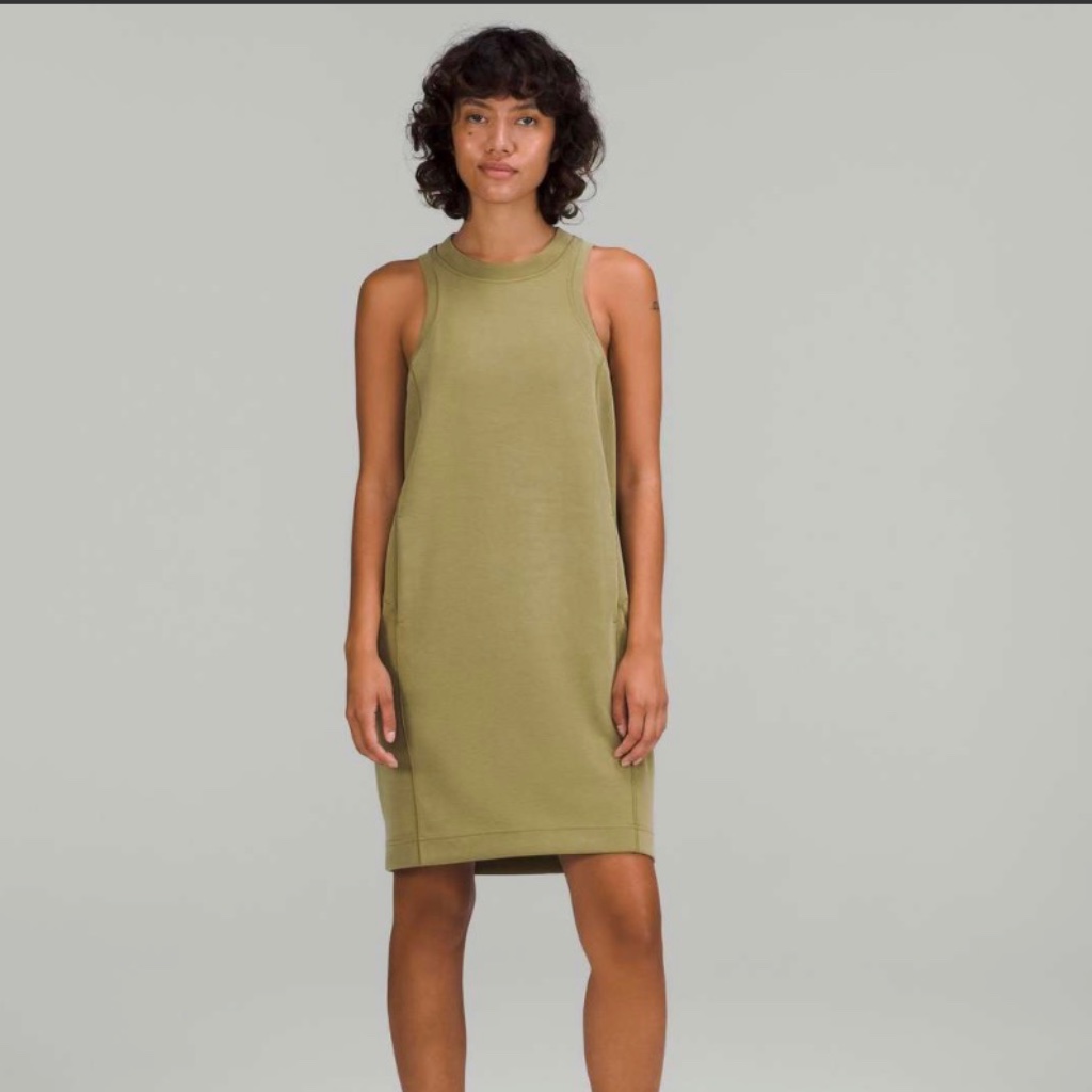 Nwt Lululemon Softstreme Back In Action Dress Bronze Green Size 4 W1dlss 3